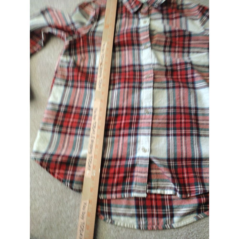 Old Navy The Classic Shirt Woman's L Red Plaid Button Up Western Autumn‎ Rodeo - Picture 5 of 7